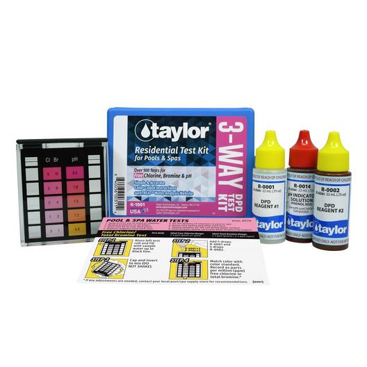 Taylor Technologies - 3-Way DPD Pool Test Kit for Free Chlorine, Bromine, pH