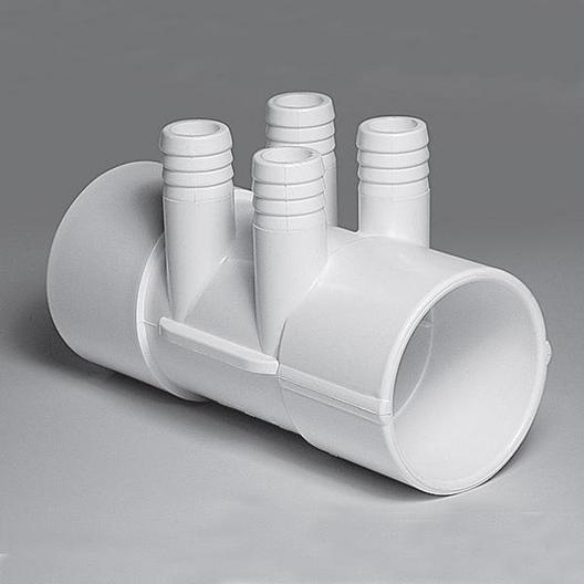 Waterway - Spa Manifold 2in. S x 2in. S 4-Port 3/4in. Rib Barbed