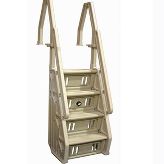 Vinyl Works Of Canada - Deluxe 24 In. Taupe Above Ground Pool Ladder for Decks